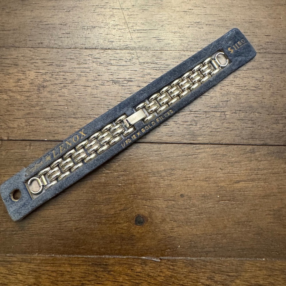 Lenox Watch Band Women Silver 1/20 12K Gold Filled Link Vintage New Old Stock